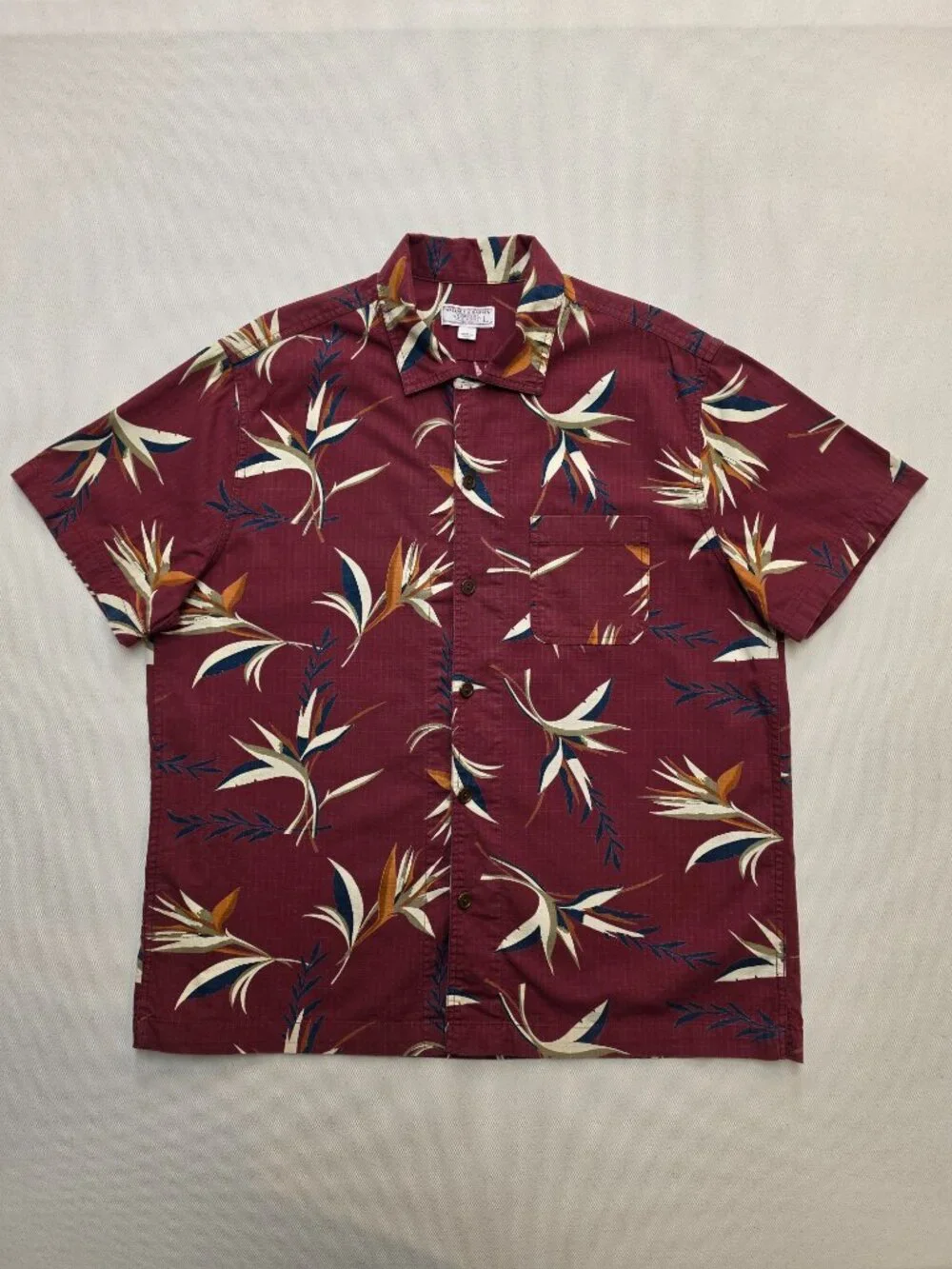 Wallace & Barnes Floral Printed Camp Collar Shirt L